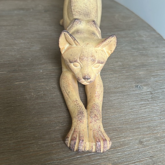Cubist Collection Cat Stretching Stone Art Deco Sculpture - Picture 3 of 14